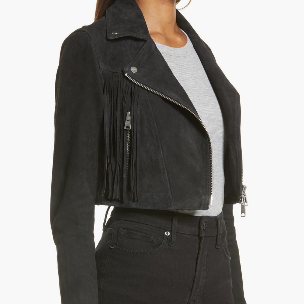 All Saints Elora Suede Fringe Jacket
